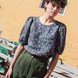 CARMEL puff sleeve linen top - notperfectlinen