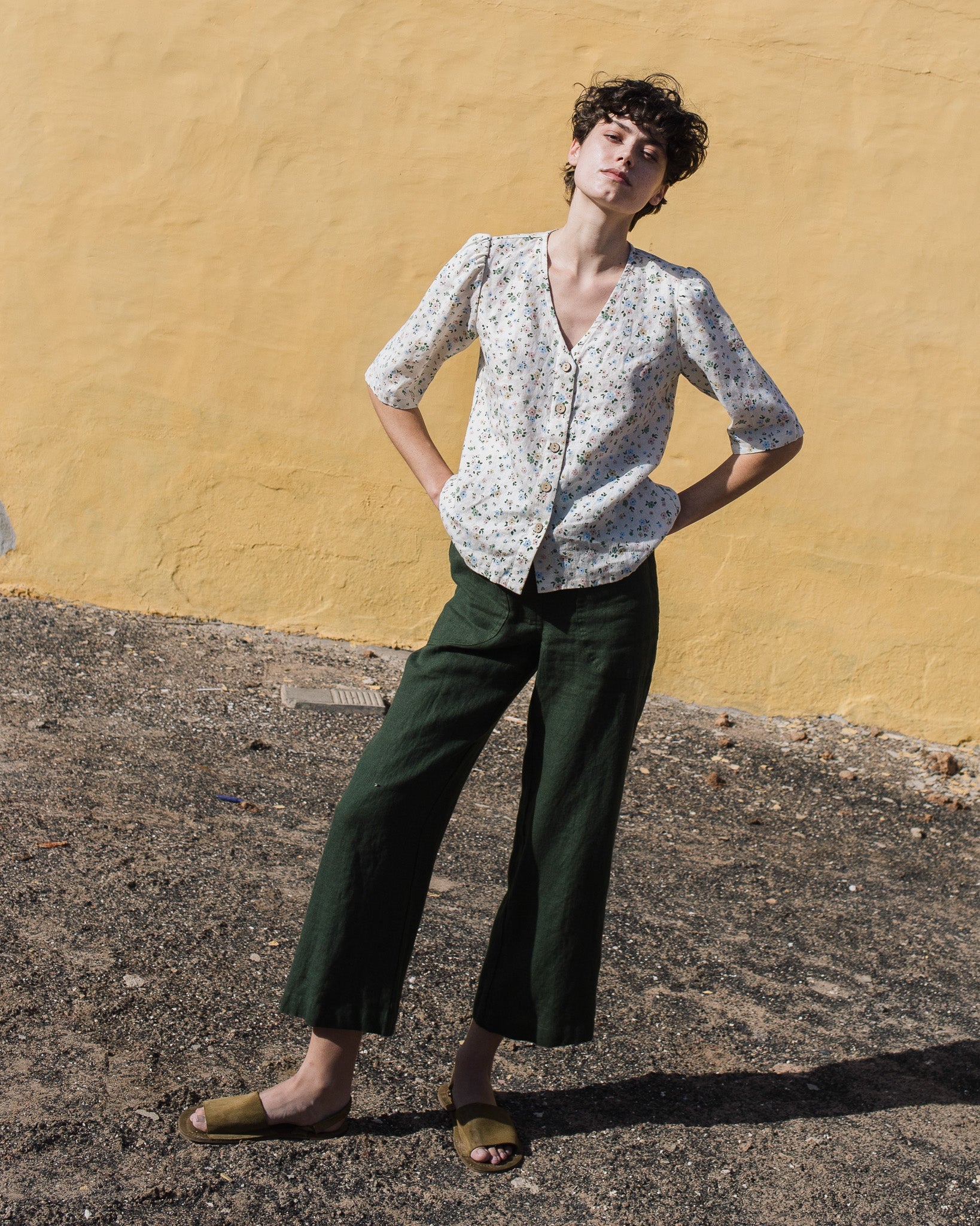 SARAH fit and flare pants - notPERFECTLINEN