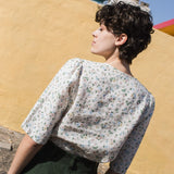 ISLA elbow sleeve top linen - notperfectlinen