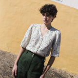 ISLA elbow sleeve linen shirt - notperfectlinen