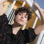 MELINA bow tie linen blouse - notperfectlinen