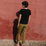 LUCA V-neck fitted linen top - notperfectlinen