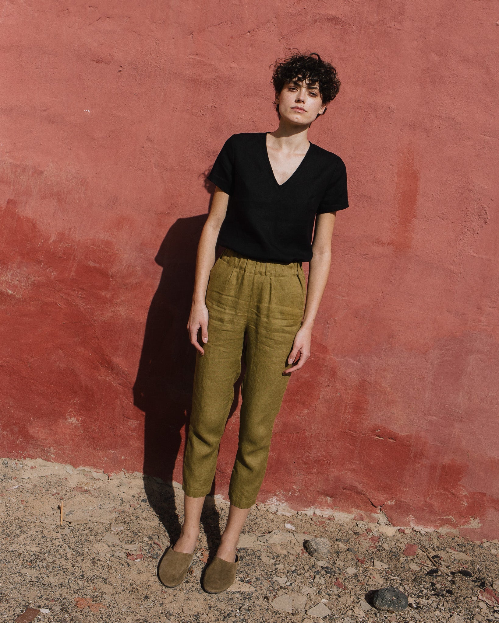 YAMBA cropped linen pants - notPERFECTLINEN