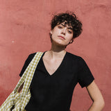 LUCA V-neck fitted linen top - notperfectlinen