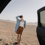 MORCOTE high-waisted linen shorts - notperfectlinen