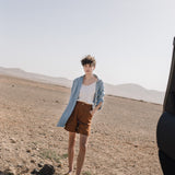 MORCOTE high-waisted linen shorts - notperfectlinen