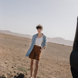 MORCOTE high-waisted linen shorts - notperfectlinen