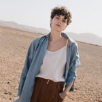 MORCOTE high-waisted linen shorts - notperfectlinen