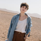 MORCOTE high-waisted linen shorts - notperfectlinen