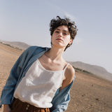 R: RIMINI cami linen top (Size: S; Color: Indigo)