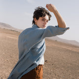 LIVORNO-2 oversized linen collar shirt - notperfectlinen