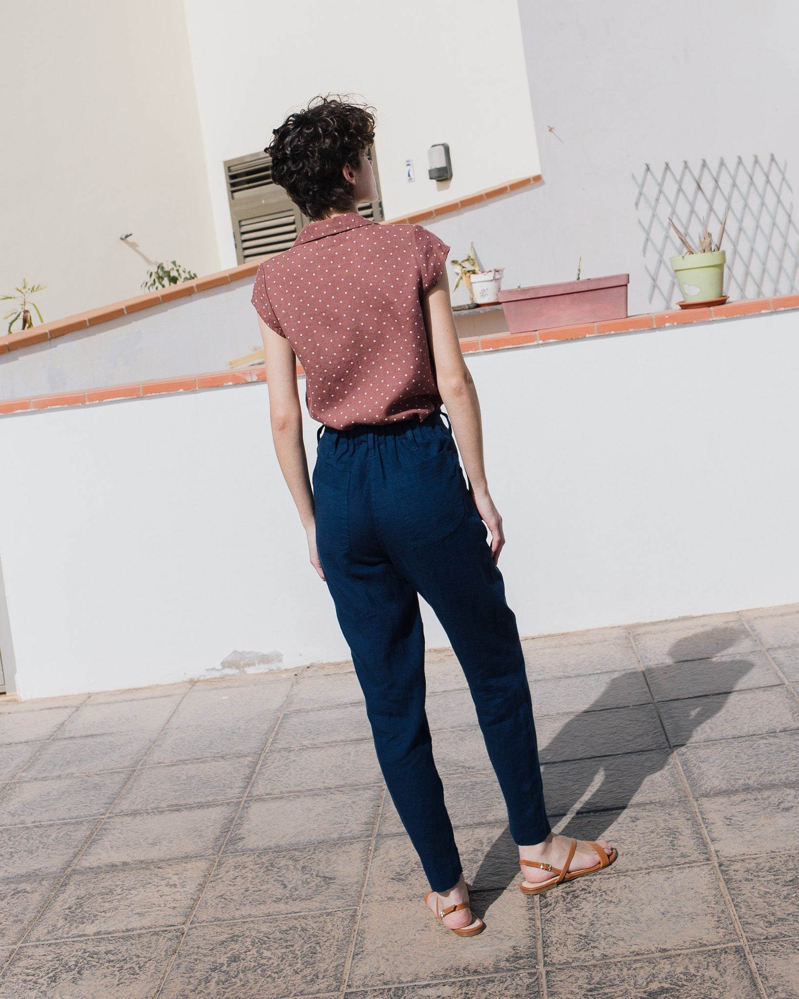 DOOLIN high-waisted linen pants - notperfectlinen
