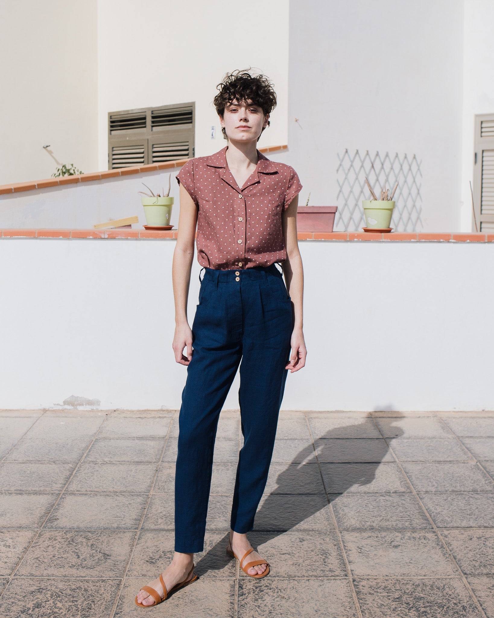 DOOLIN high-waisted linen pants - notperfectlinen