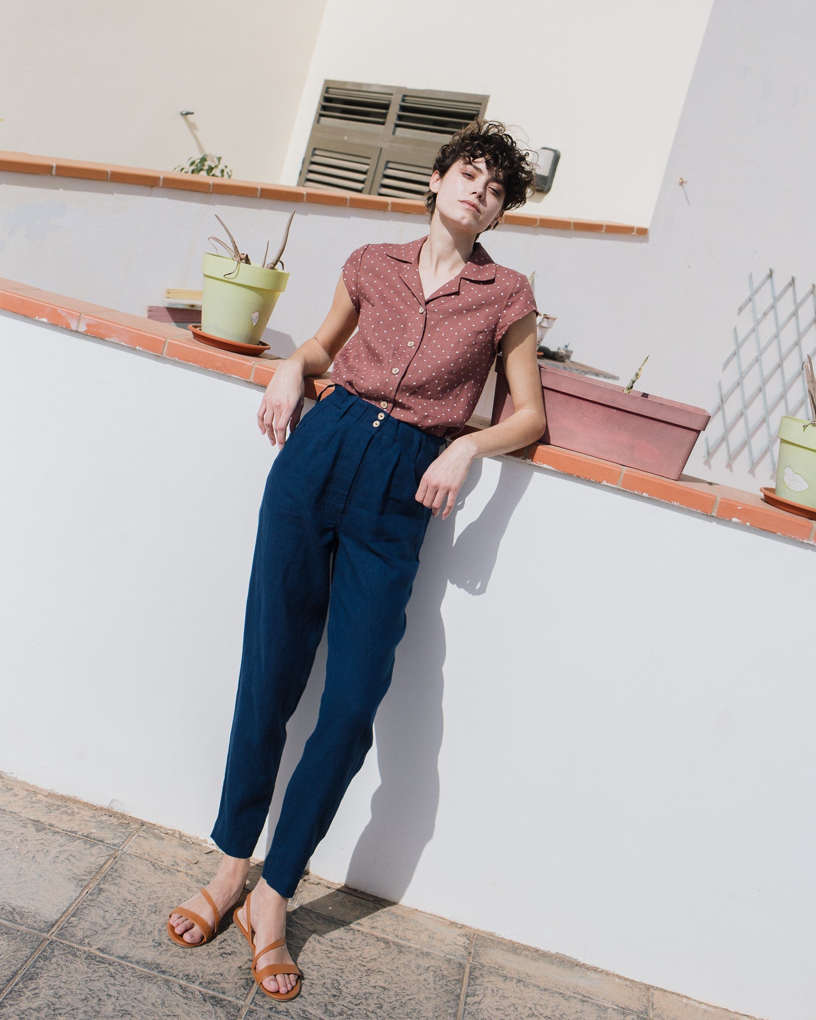 DOOLIN high-waisted linen pants - notperfectlinen