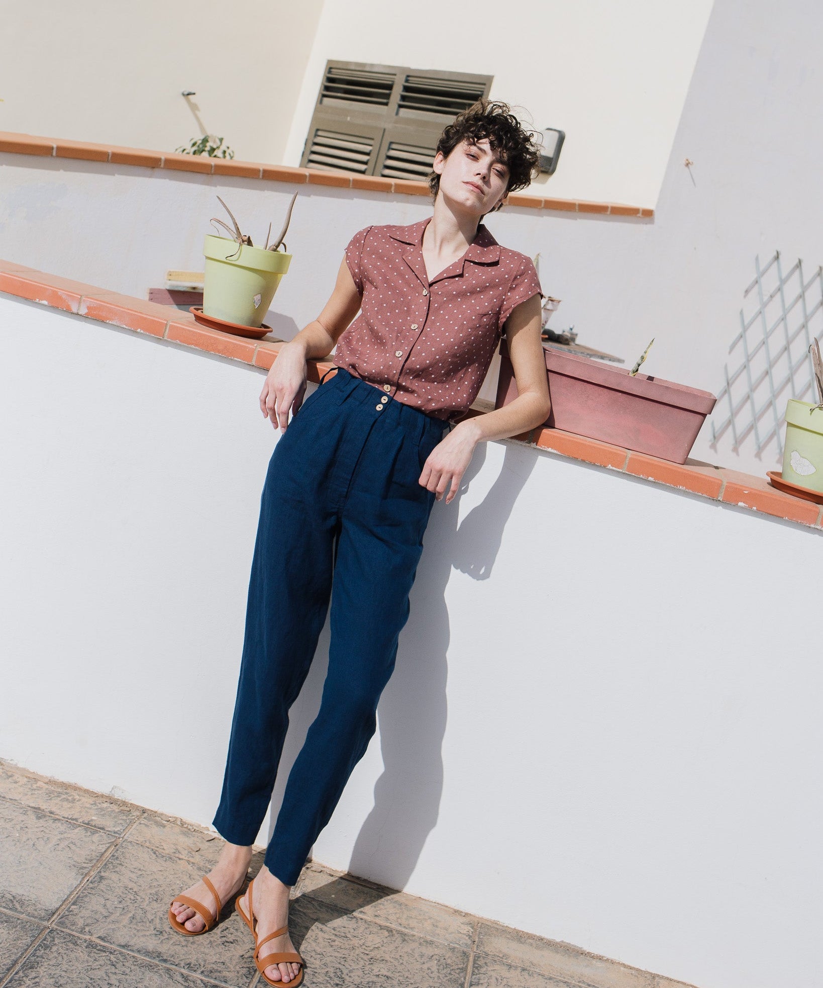 DOOLIN high-waisted linen pants - notperfectlinen