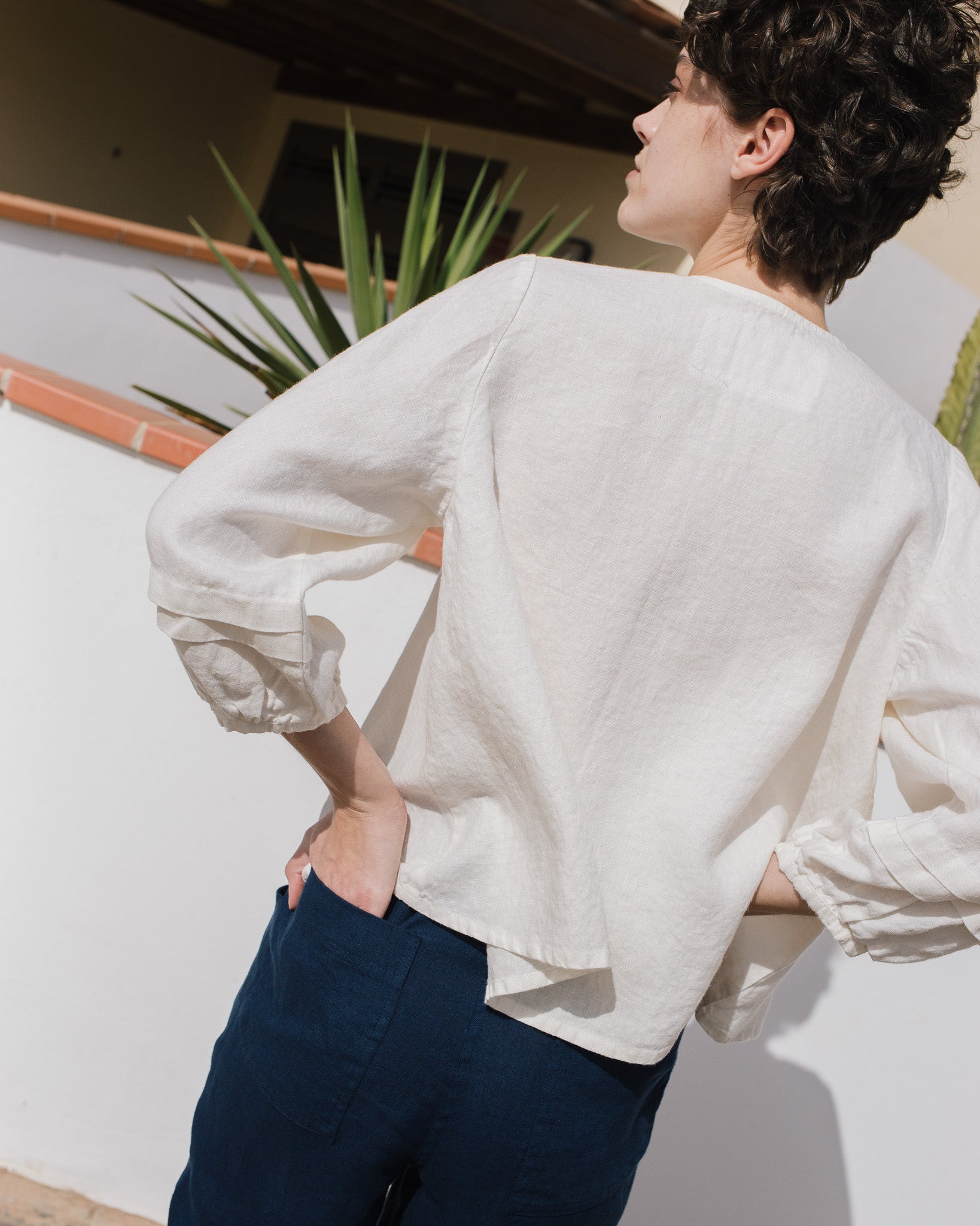 ELMINA button-up linen shirt - notperfectlinen