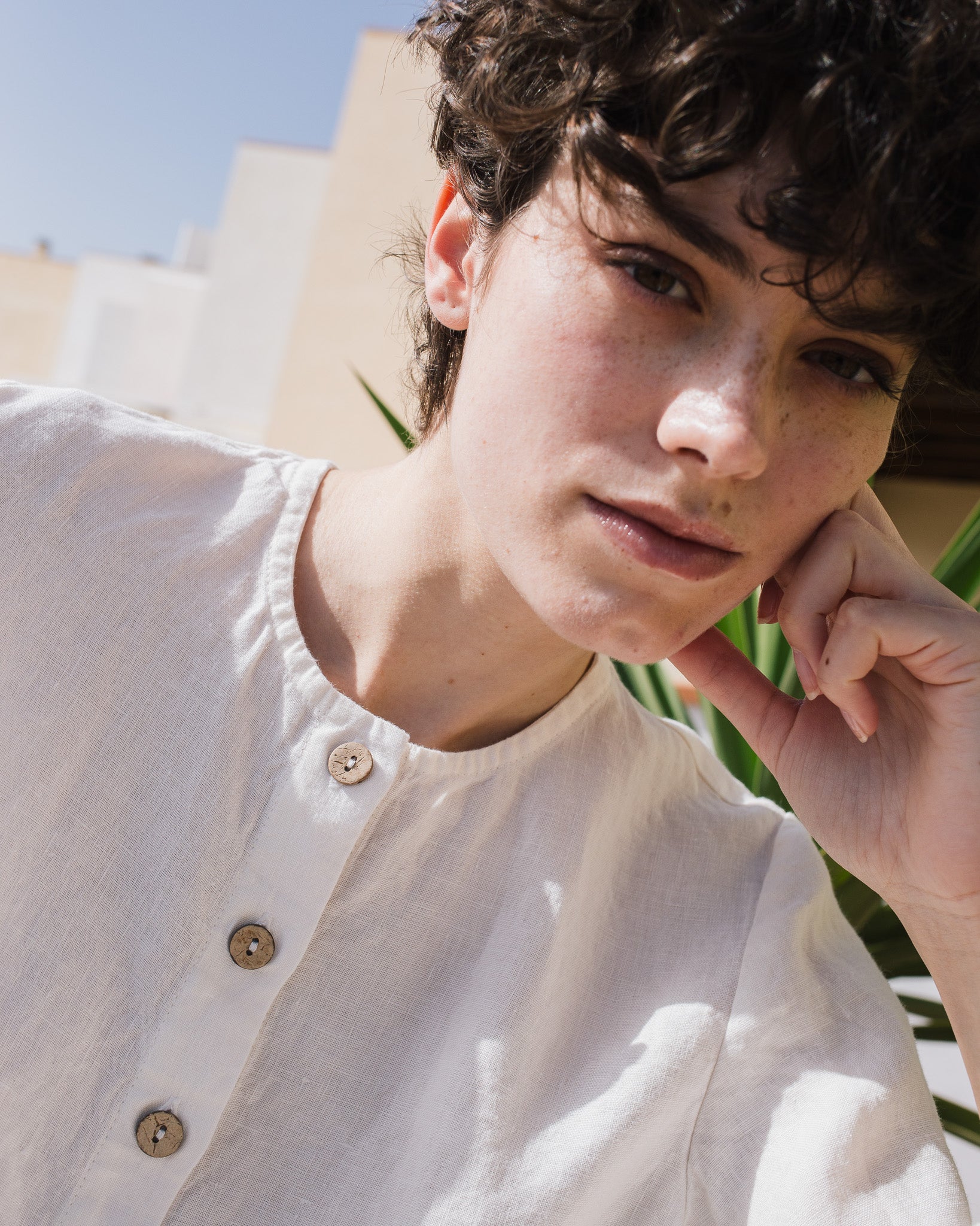 ELMINA button-up linen shirt - notperfectlinen