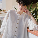 ELMINA button-up linen shirt - notperfectlinen