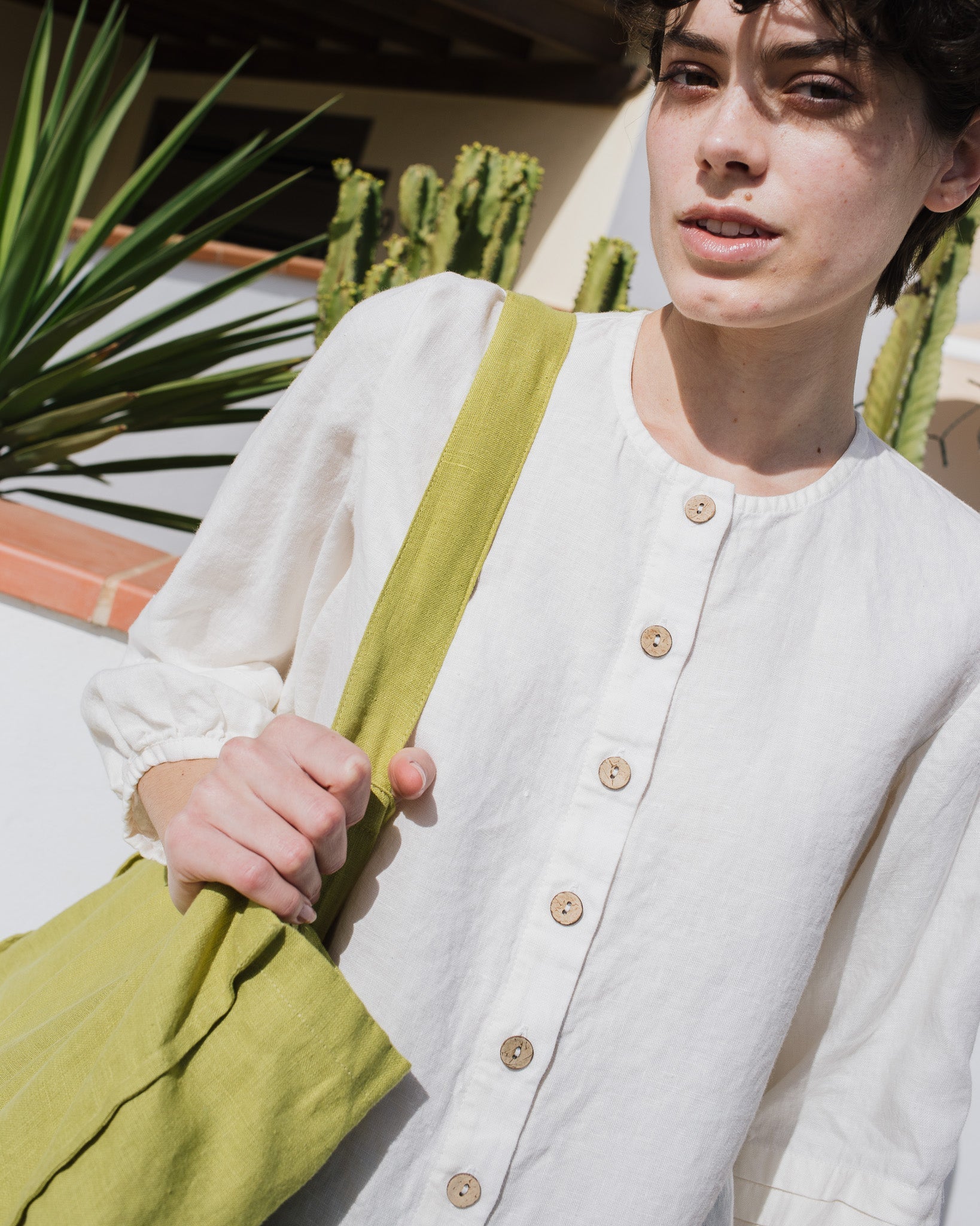 ELMINA button-up linen shirt - notperfectlinen