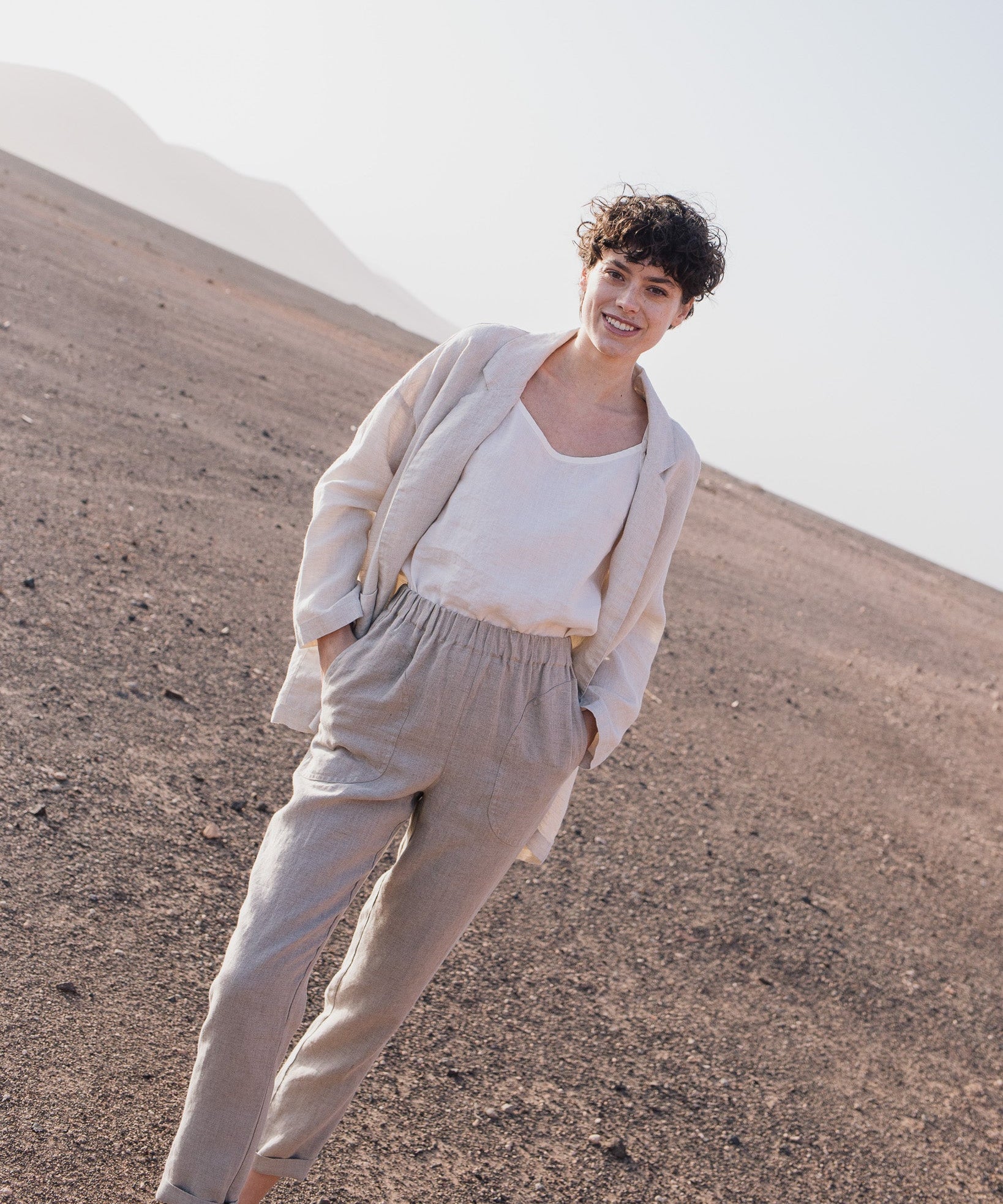 GENOVA tapered linen pants - notperfectlinen