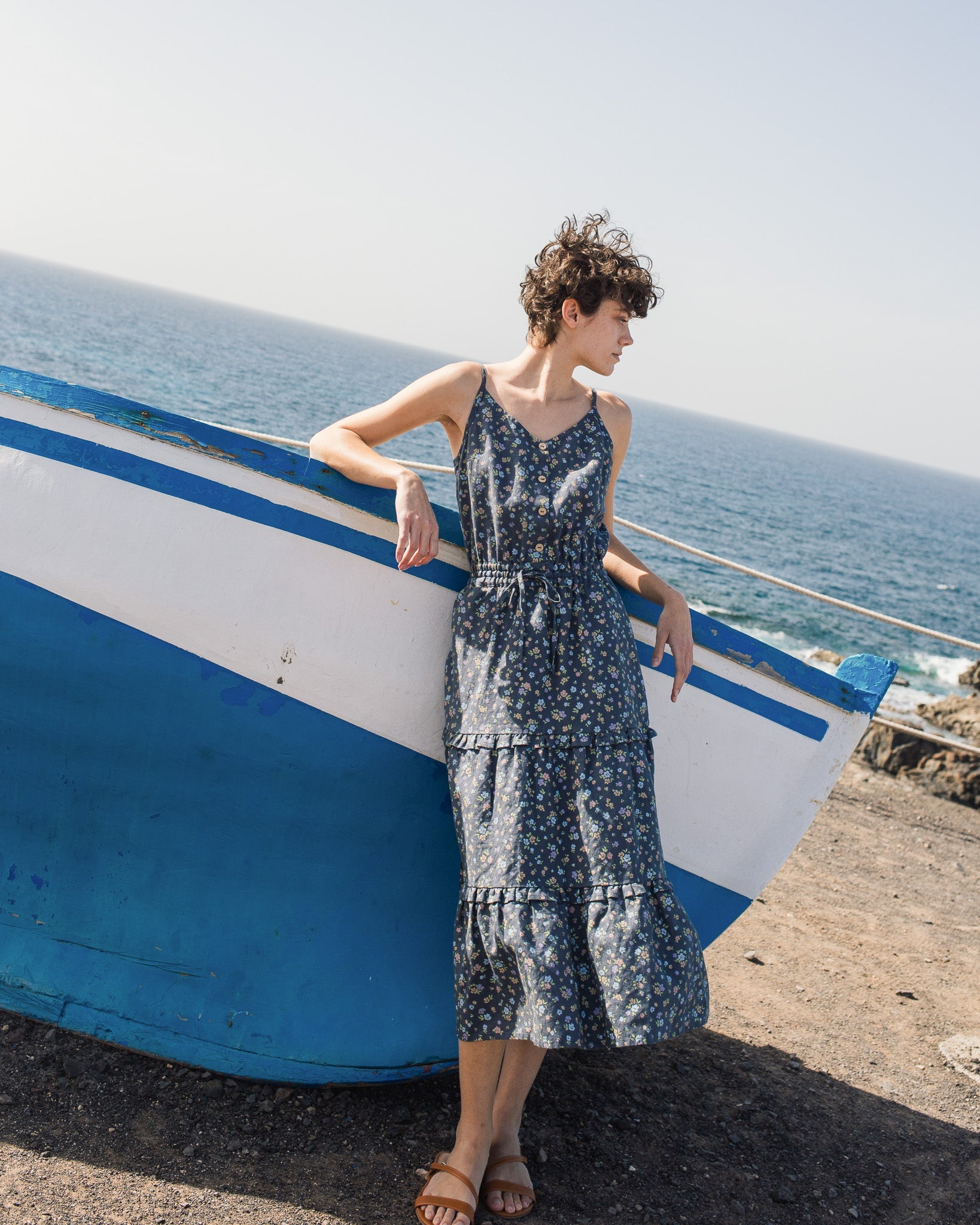 JULIETTE tiered slip linen dress - notperfectlinen