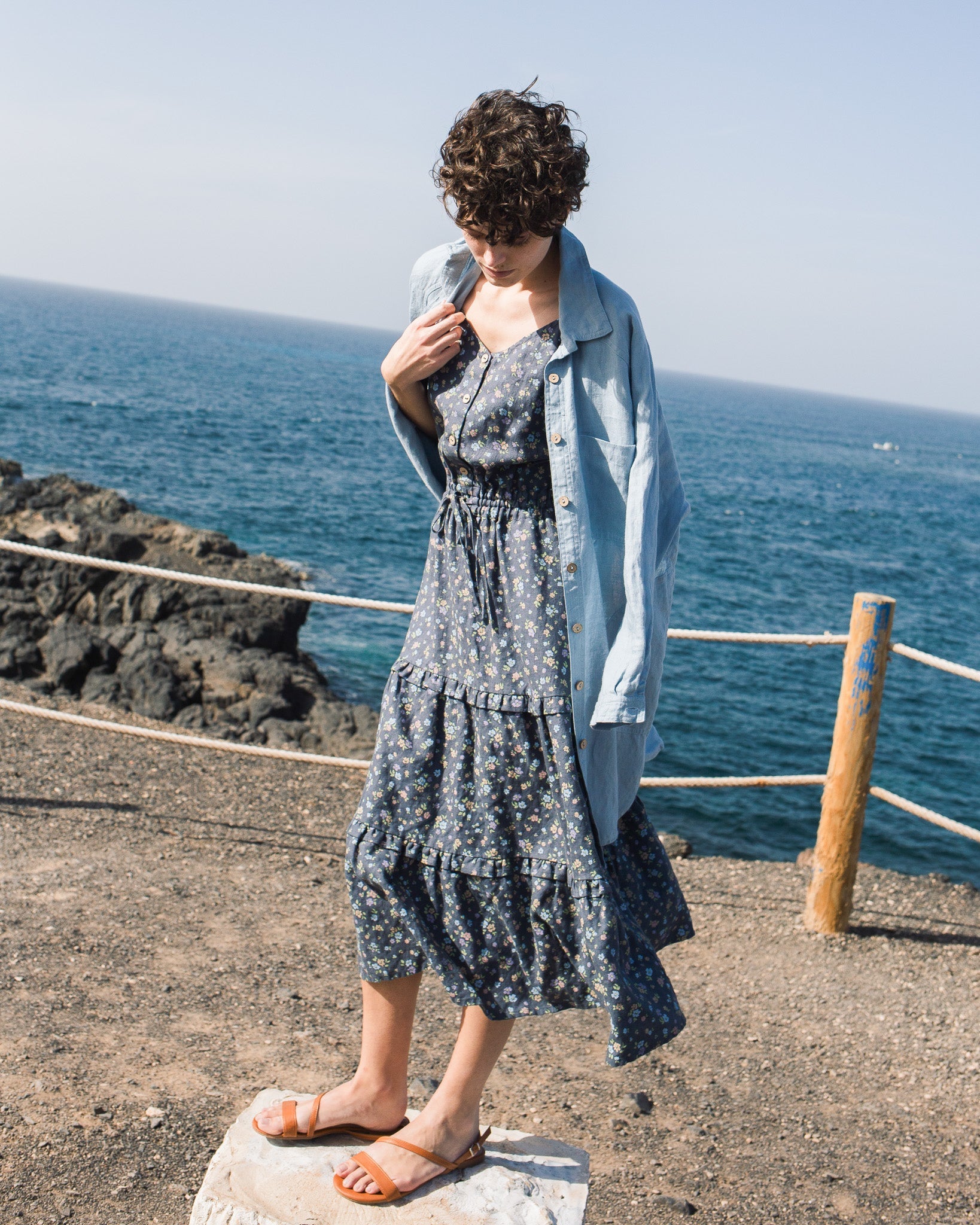 JULIETTE tiered slip linen dress - notperfectlinen