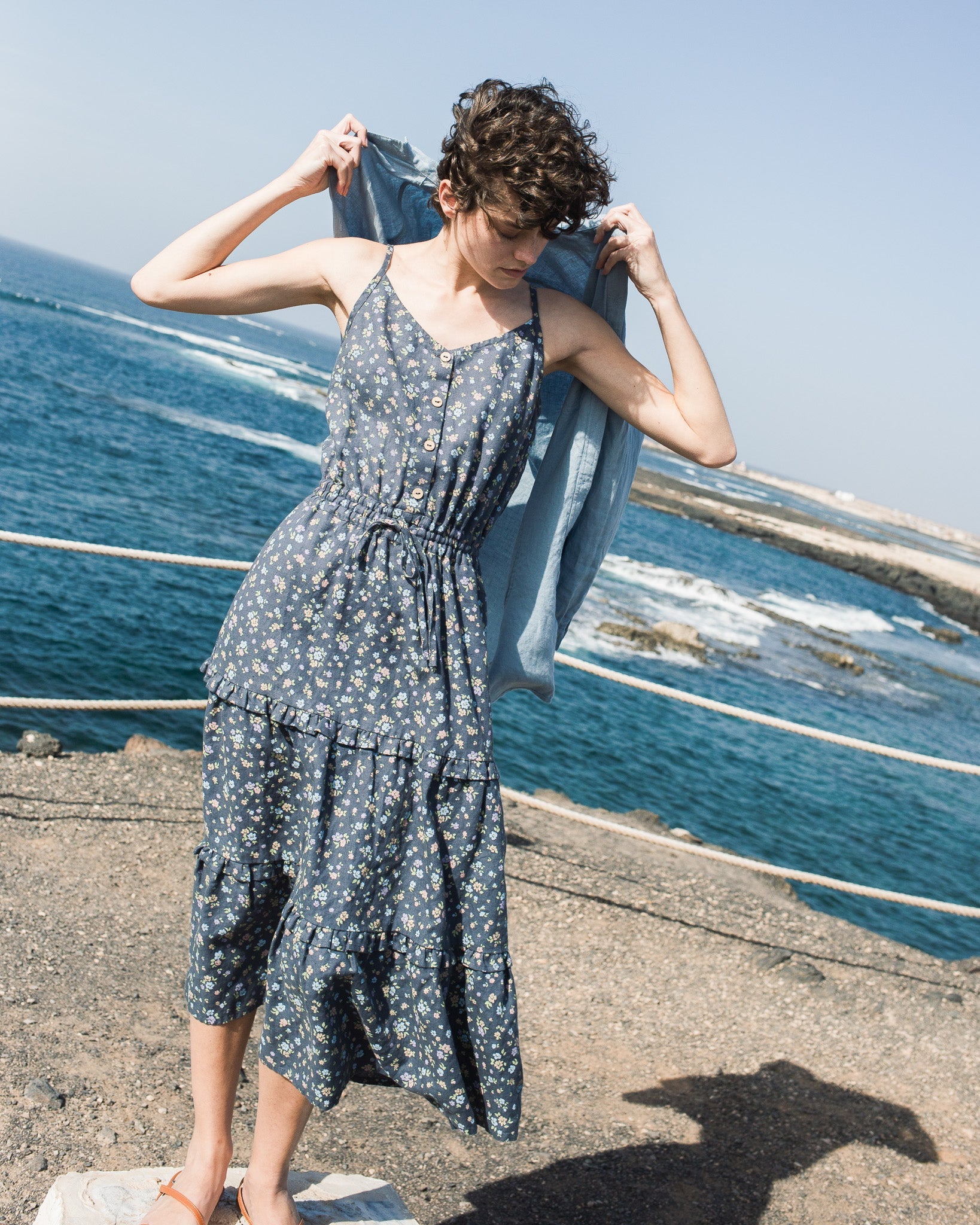 JULIETTE tiered slip linen dress - notperfectlinen