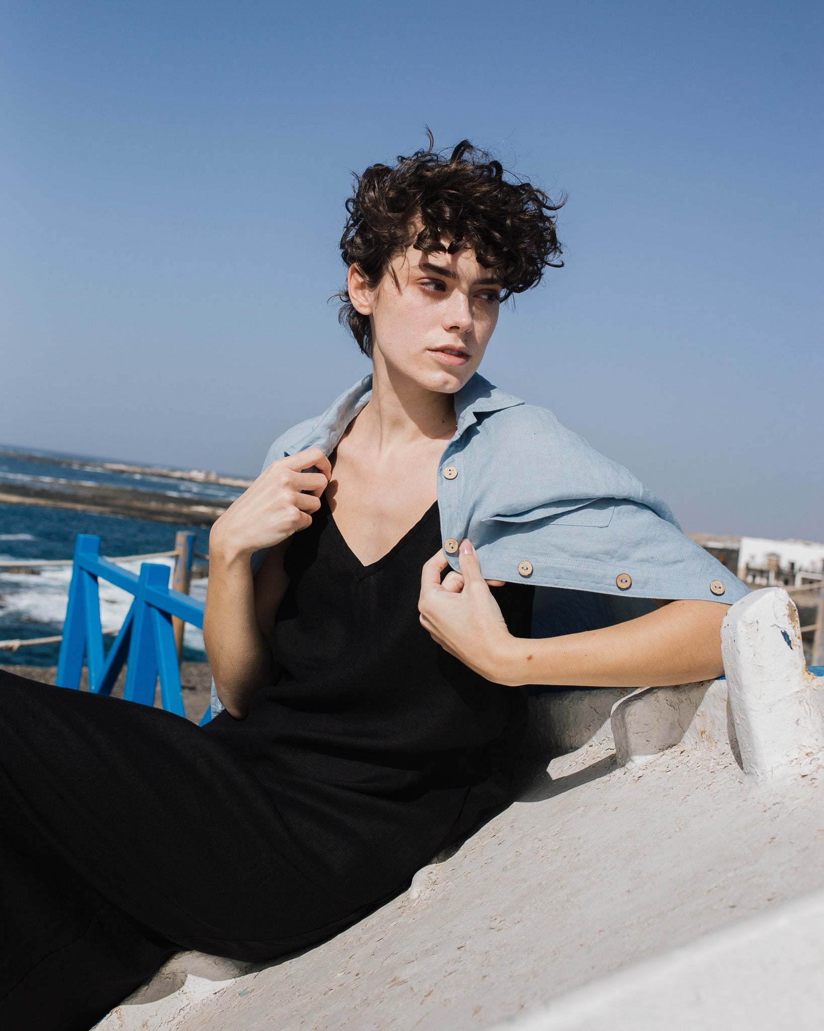 LANGLEY-2 maxi slip linen dress - notperfectlinen