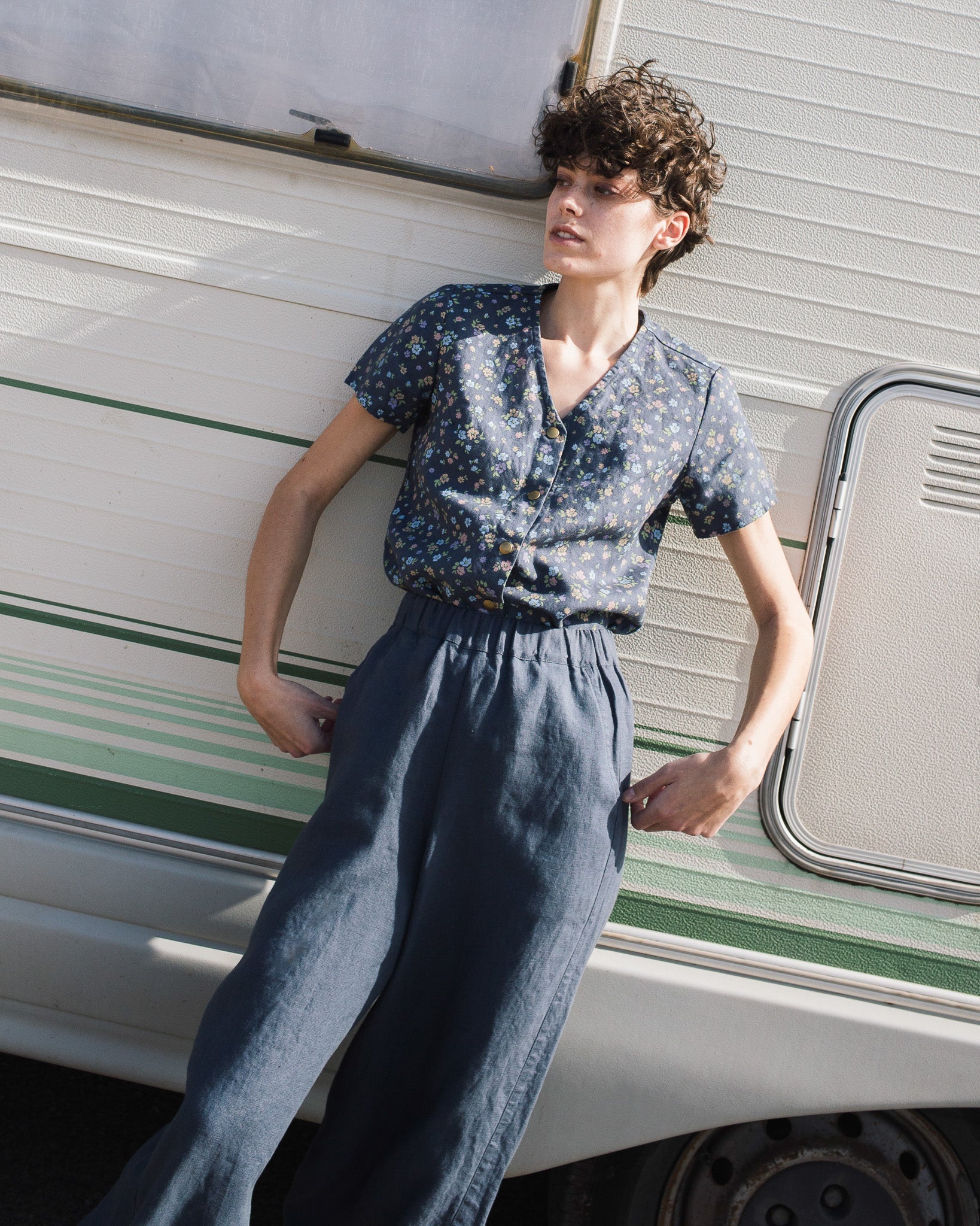 Maxi WELS wide leg linen pants - notperfectlinen