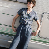 R: Maxi WELS wide leg linen pants (Size: XS; Color: Indigo)