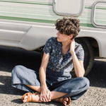 GETTY front snaps linen top - notperfectlinen