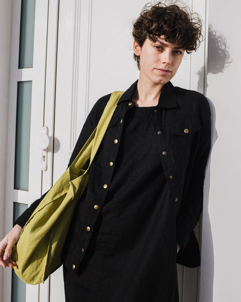 【HI FI FNK】Non Collar Linen Jacket Calico-2 Linen Jacket – Black Linen Dress