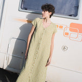 CHORA maxi button-down linen dress