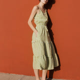 R: JULIETTE tiered slip linen dress (Size: XL; Color: Dusky Florals)