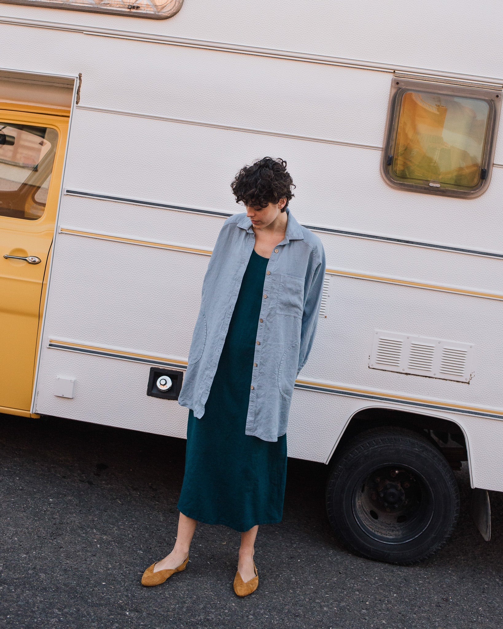 LIVORNO-2 oversized linen collar shirt - notperfectlinen