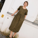 ASTORIA drawstring linen dress