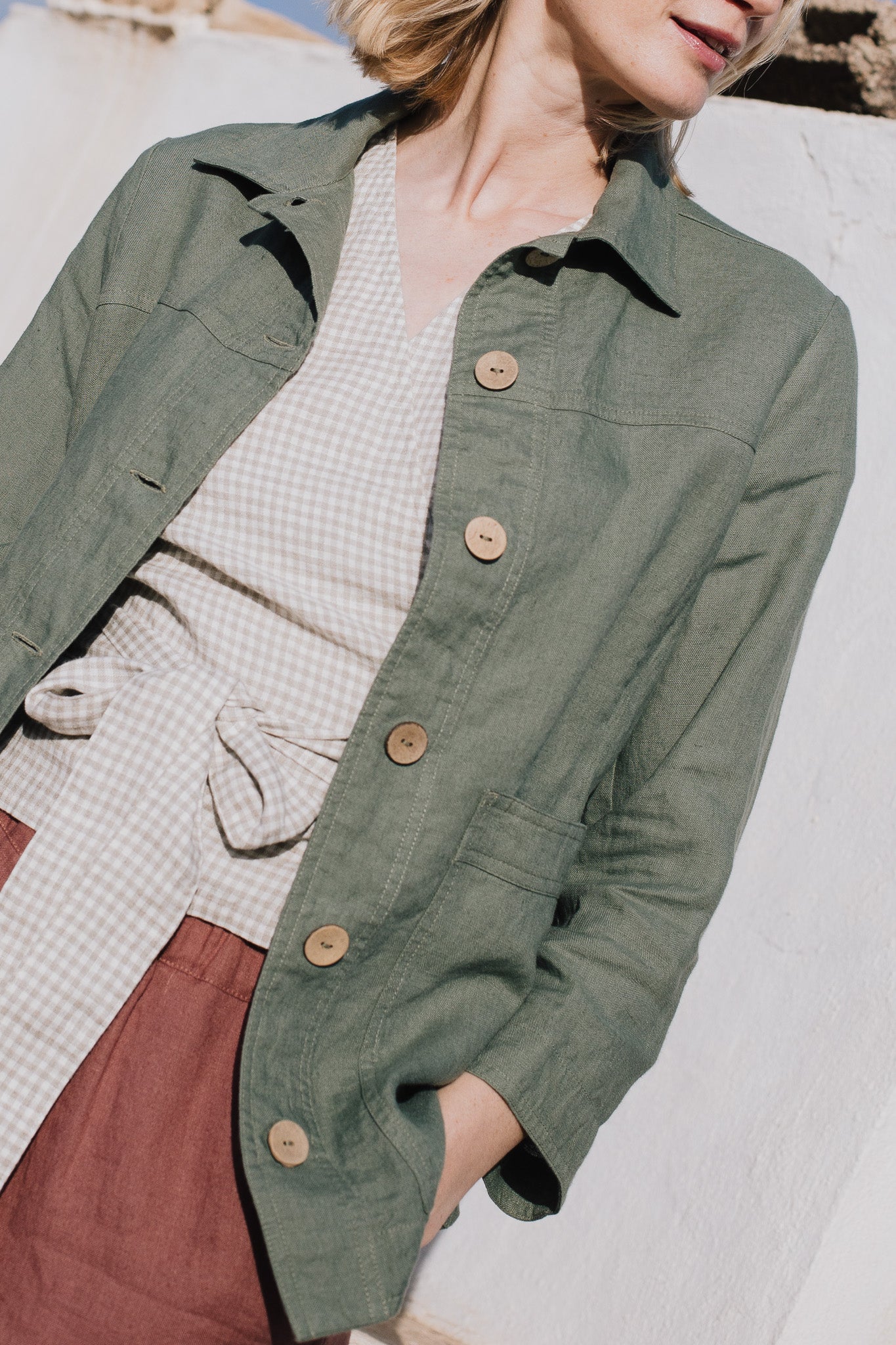 HELSINKI button down linen jacket - notperfectlinen