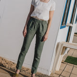 GENOVA tapered linen pants