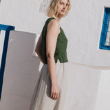 SION gathered linen skirt