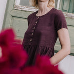 Maxi MAMA-2 short sleeve linen dress - notperfectlinen
