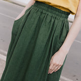 OIA gathered linen skirt