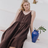 SARAH button down slip linen dress