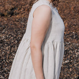R: Sleeveless maxi MAMA linen dress (Size: XXL; Color: Grape Wine)