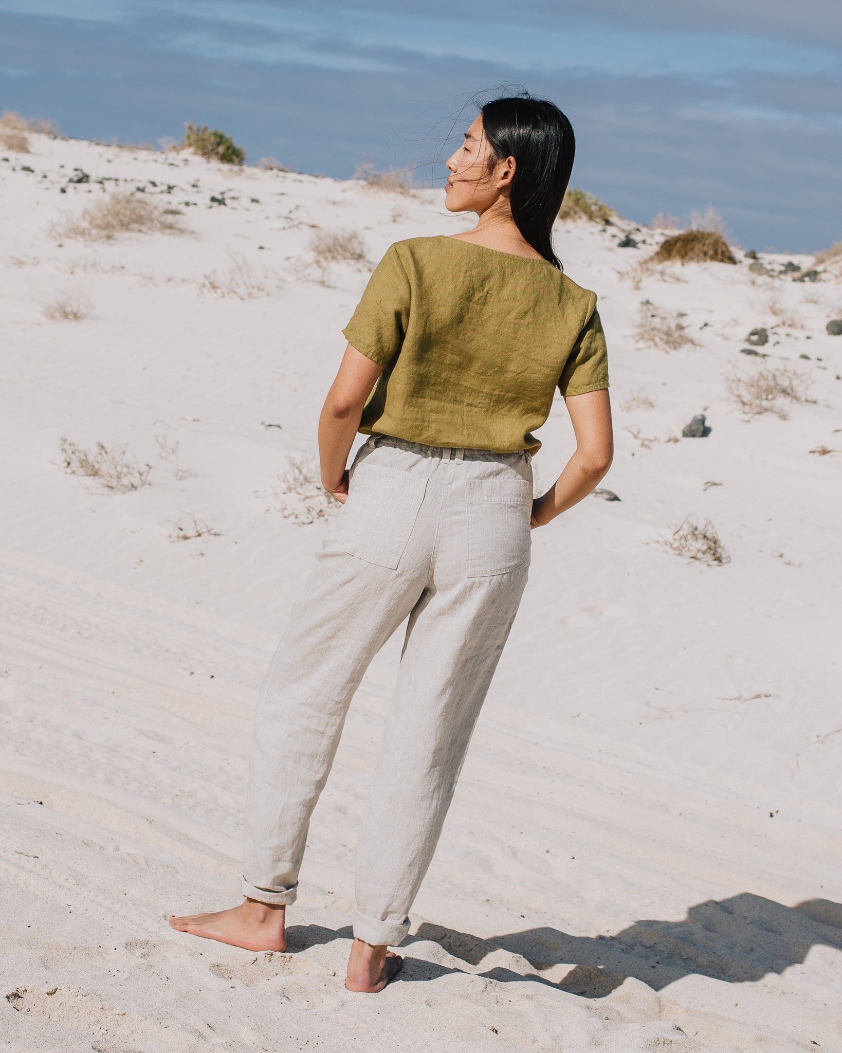 DOOLIN high-waisted linen pants - notperfectlinen