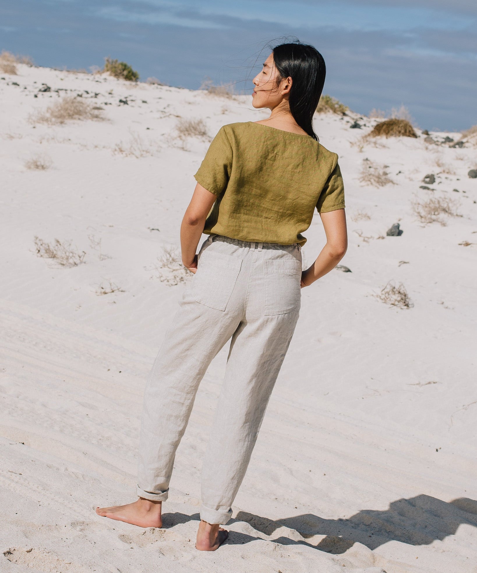 DOOLIN high-waisted linen pants - notperfectlinen
