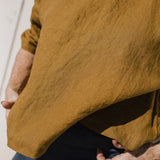 OLD LONDON round neck oversized linen top - notperfectlinen