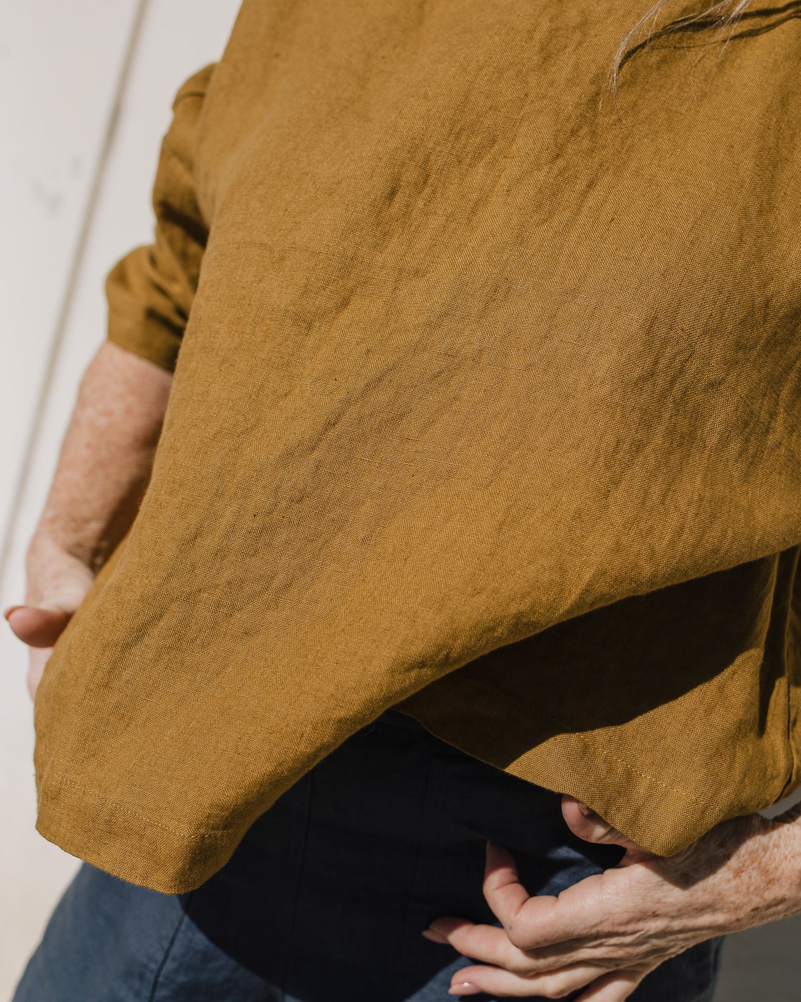 OLD LONDON round neck oversized linen top - notperfectlinen