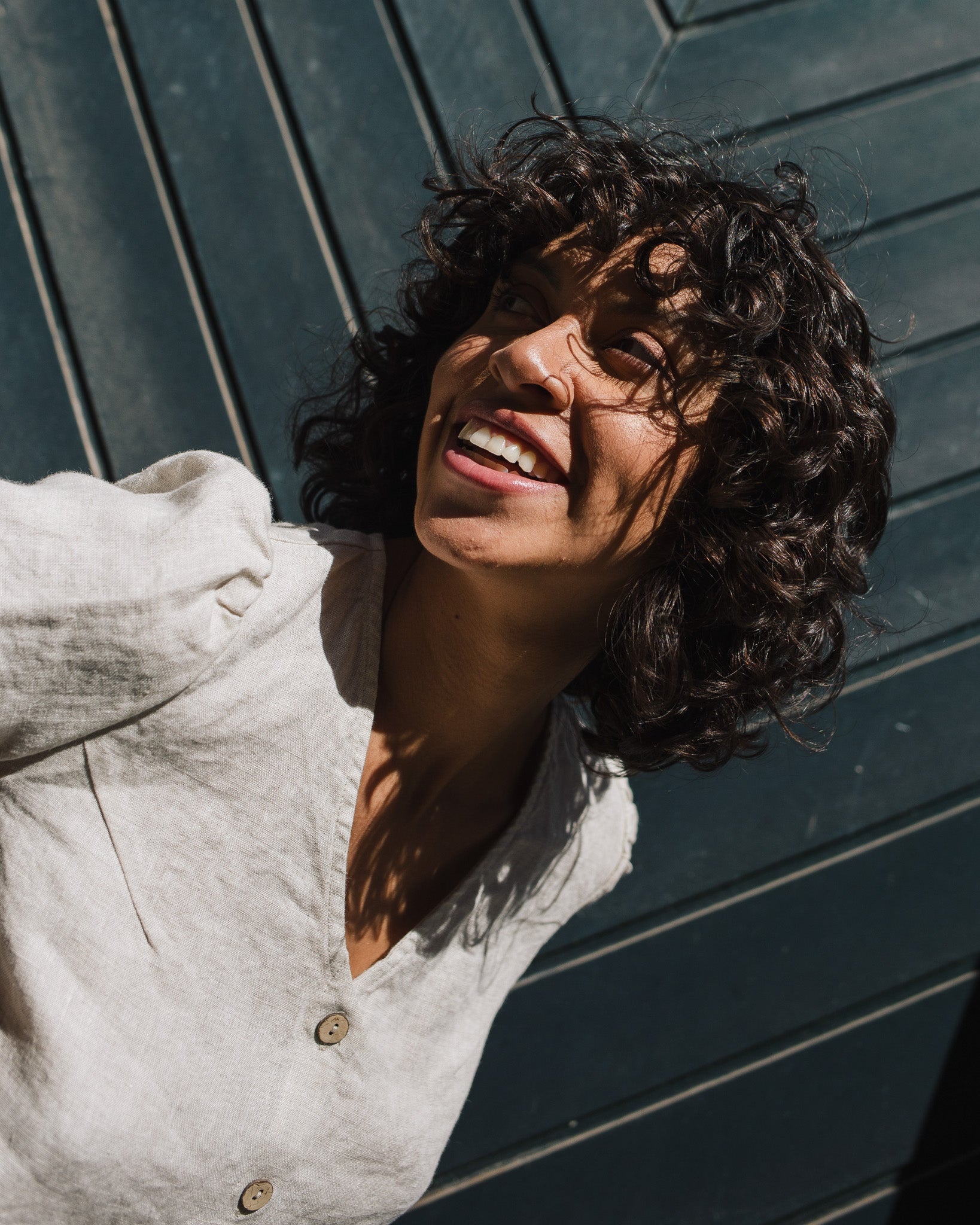 ISLA elbow sleeve linen shirt - notperfectlinen