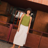 ANJALI two-tier linen skirt