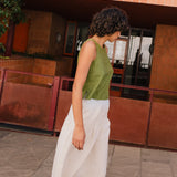 ANJALI two-tier linen skirt